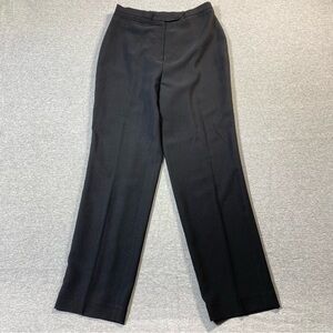Donna Gray Dress Pants Women Sz 10 Black Straight Leg Hi Rise Business Slacks
